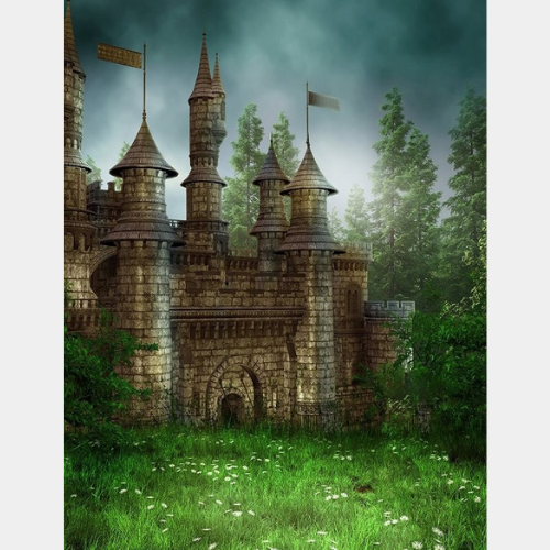 Old Castle Themed Drape Panel