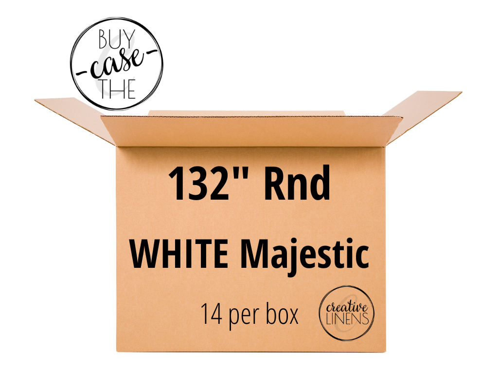 Buy the Case – White Majestic 132” Rnd