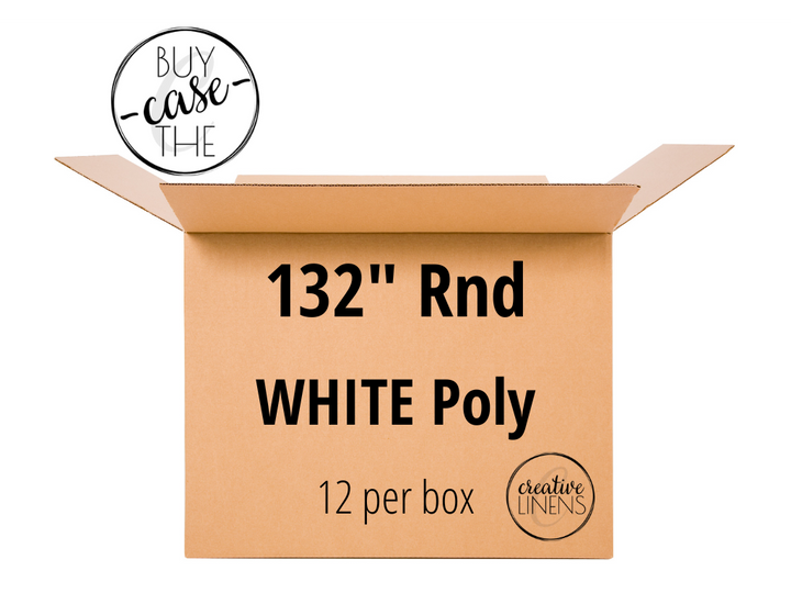 Buy the Case – White Poly (Economy) 132” Rnd