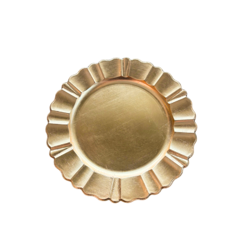 Gold Ruffle Acrylic Charger Plate