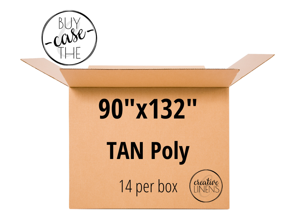 Buy the Case – Tan Poly 90"x132"