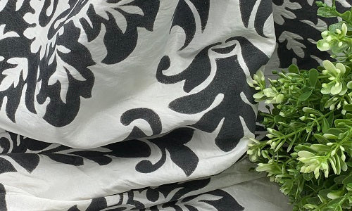 Black / White Damask Tablecloth