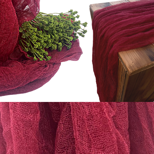 Burgundy Cheesecloth Runner