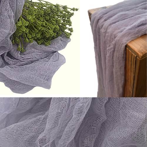 Silver Cheesecloth Runner