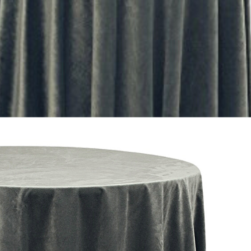 Charcoal Velvet Tablecloth/Drape