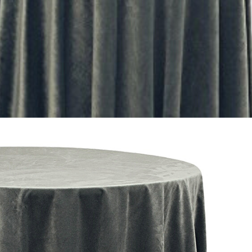Charcoal Velvet Tablecloth